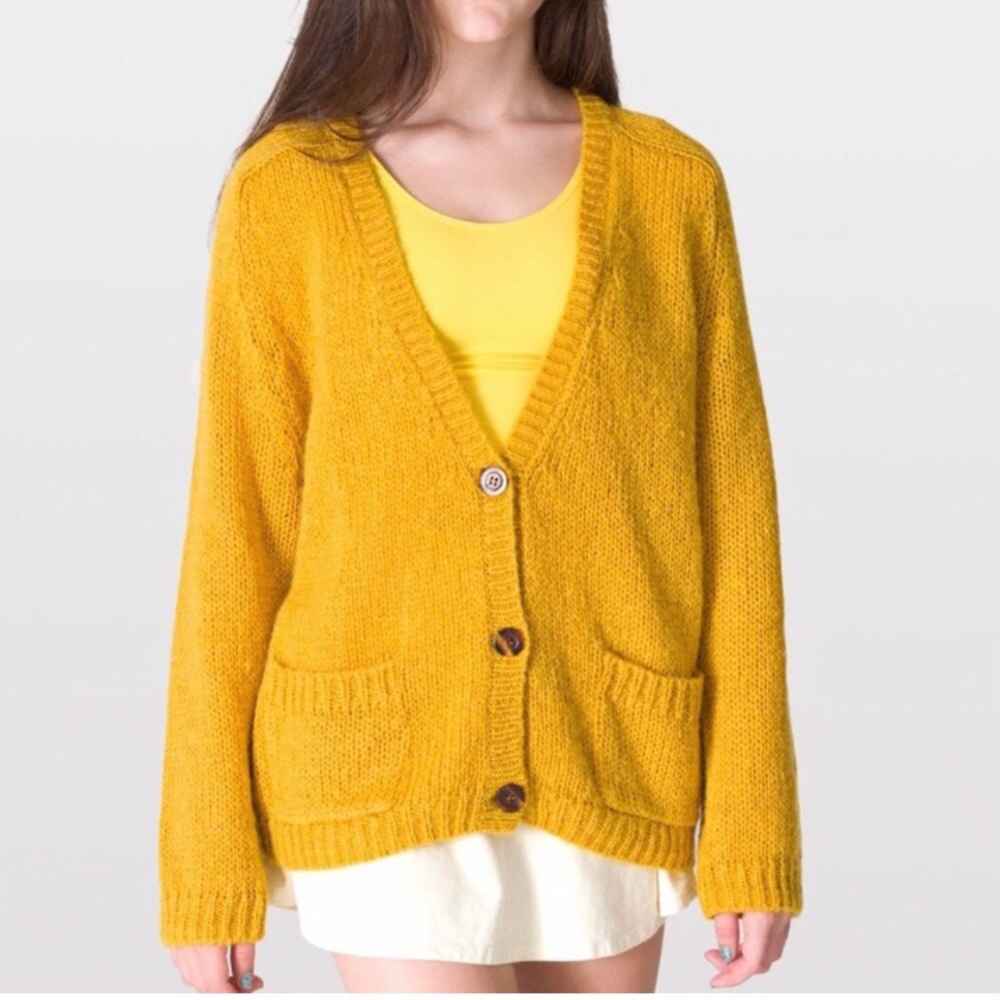 American Apparel Yellow Oversized Cardigan